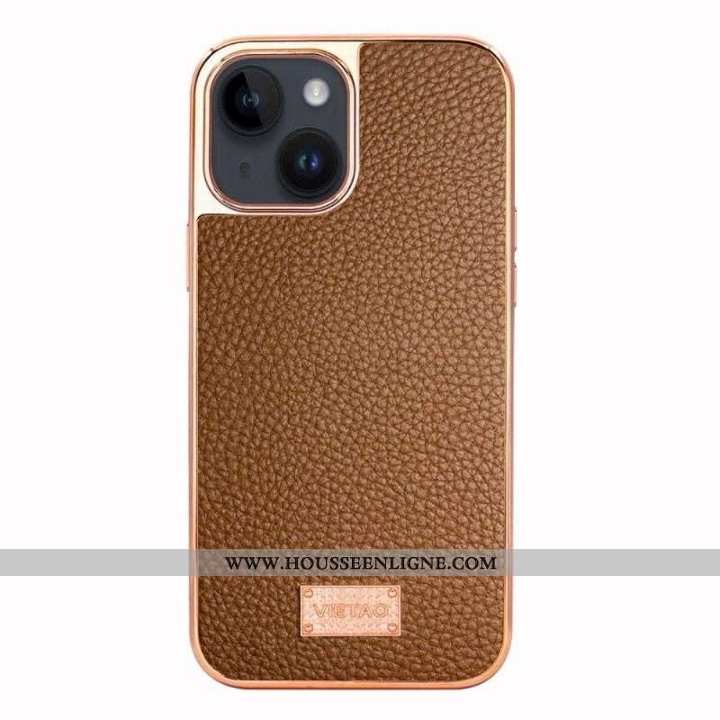 Coque iPhone 14 Plus Effet Cuir Litchi VIETAO
