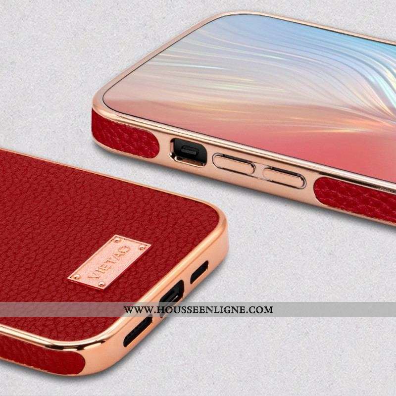 Coque iPhone 14 Plus Effet Cuir Litchi VIETAO