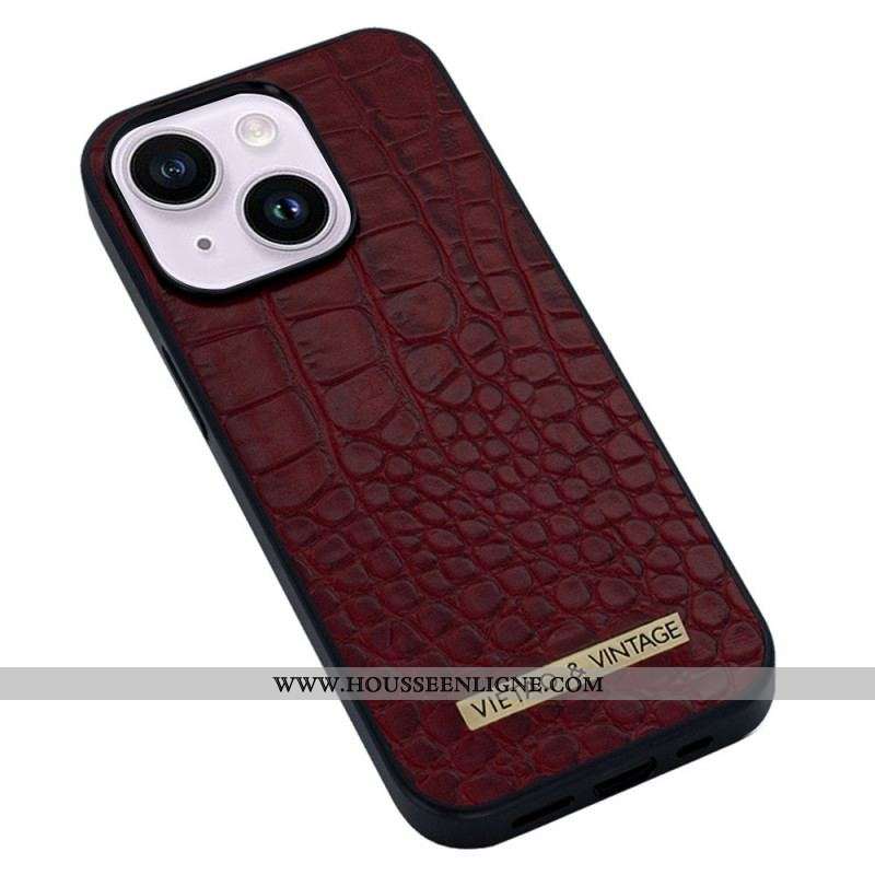 Coque iPhone 14 Plus Effet Peau Crocodile VIETAO