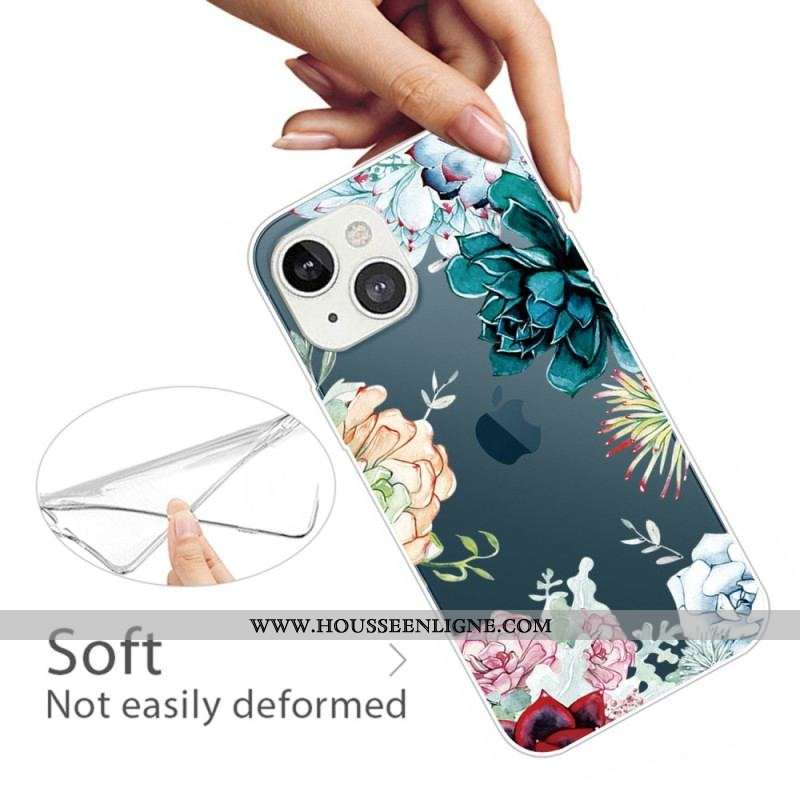 Coque iPhone 14 Plus Fleurs Aquarelle