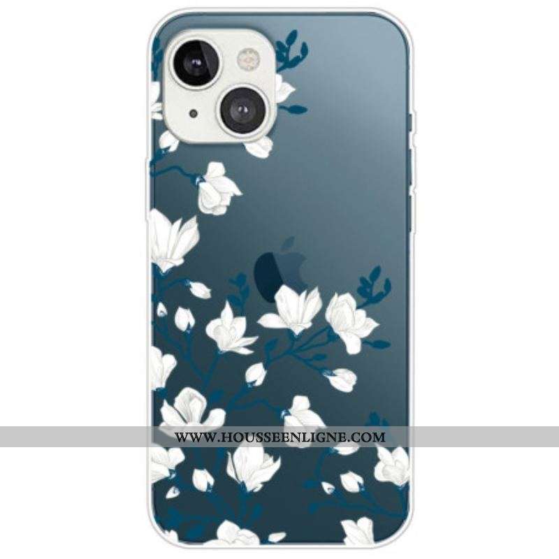 Coque iPhone 14 Plus Fleurs Blanches