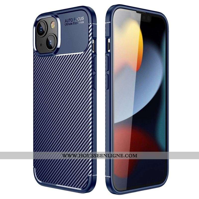 Coque iPhone 14 Plus Flexible Texture Fibre Carbone