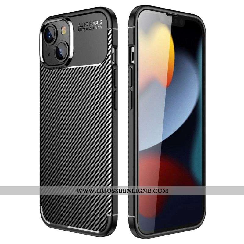 Coque iPhone 14 Plus Flexible Texture Fibre Carbone
