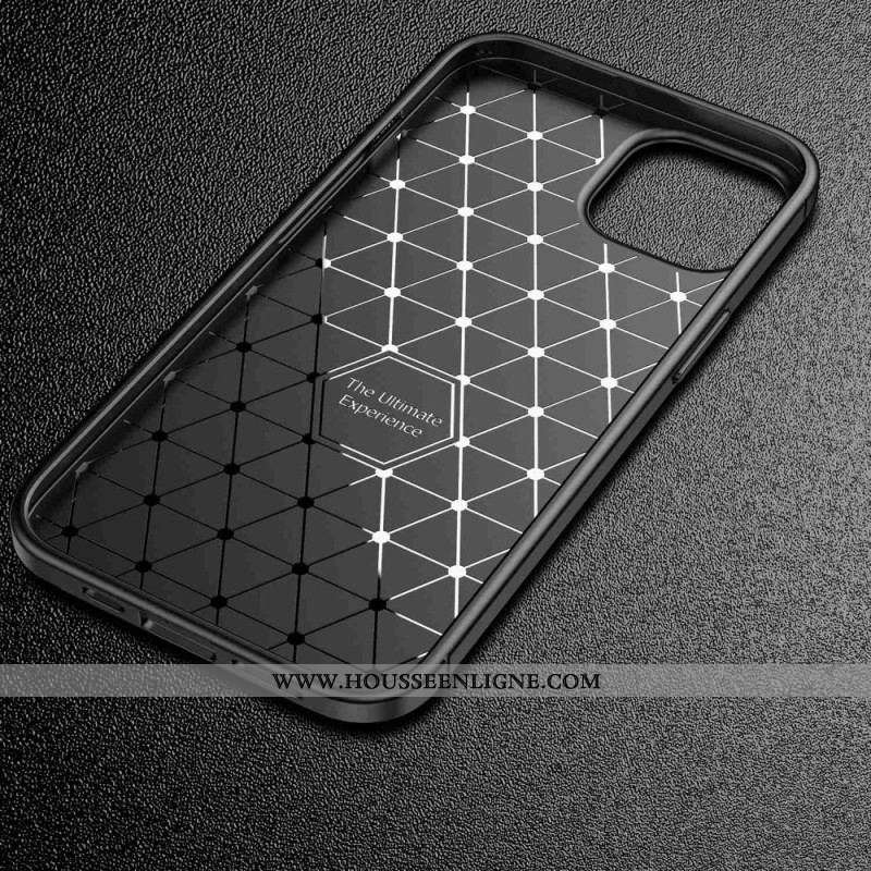Coque iPhone 14 Plus Flexible Texture Fibre Carbone