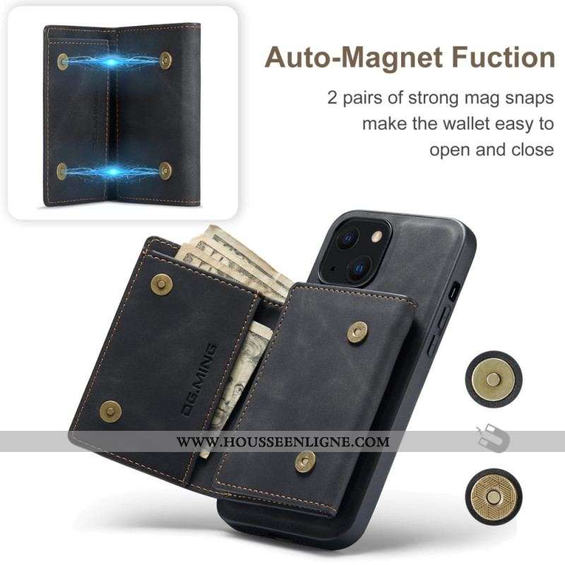Coque iPhone 14 Plus Porte-Cartes Détachable DG.MING