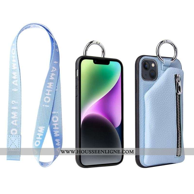 Coque iPhone 14 Plus Porte-Cartes dÉtachable avec Fermeture Éclaire