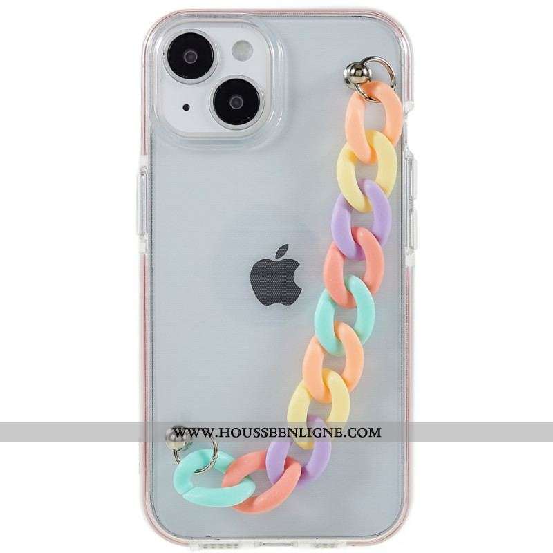 Coque iPhone 14 Plus Silicone Bracelet Perles