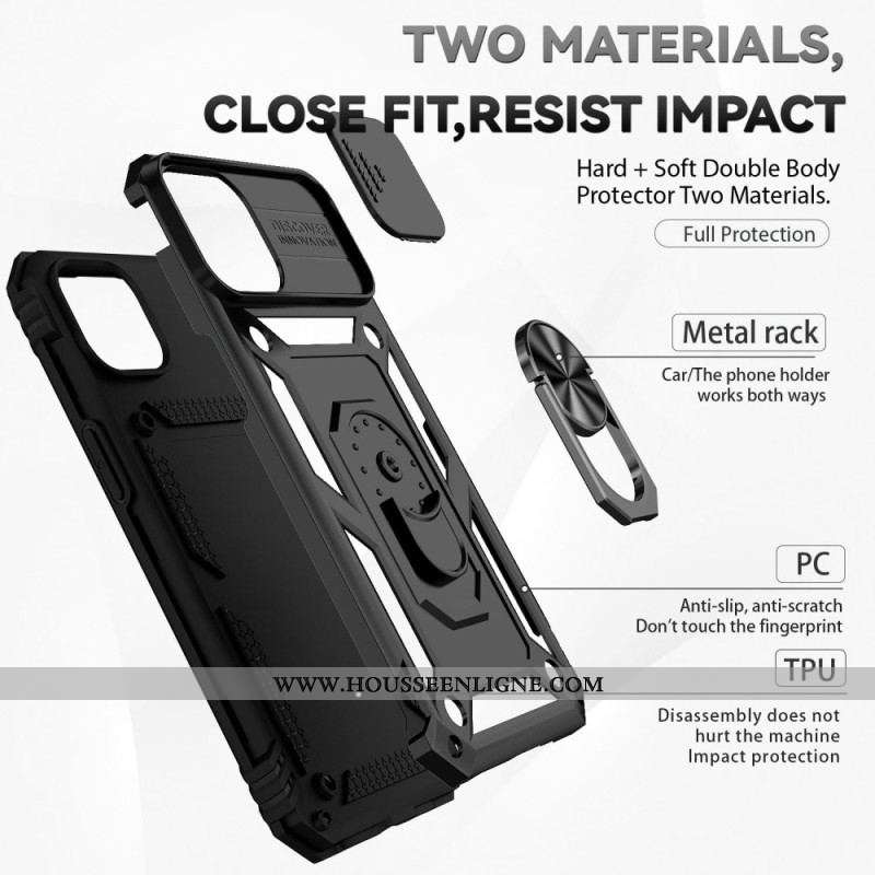 Coque iPhone 14 Plus Support et Protège-Lentilles Design