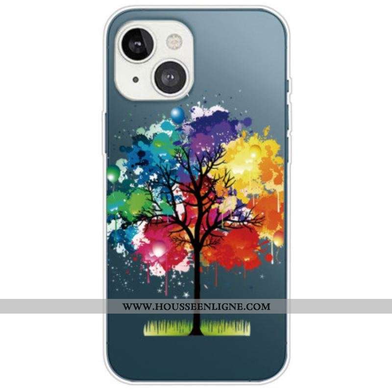 Coque iPhone 14 Plus Transparente Arbre Aquarelle