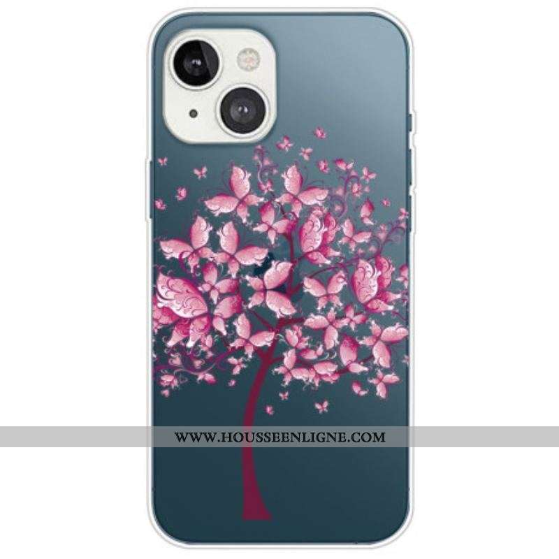 Coque iPhone 14 Plus Transparente Arbre à Papillons