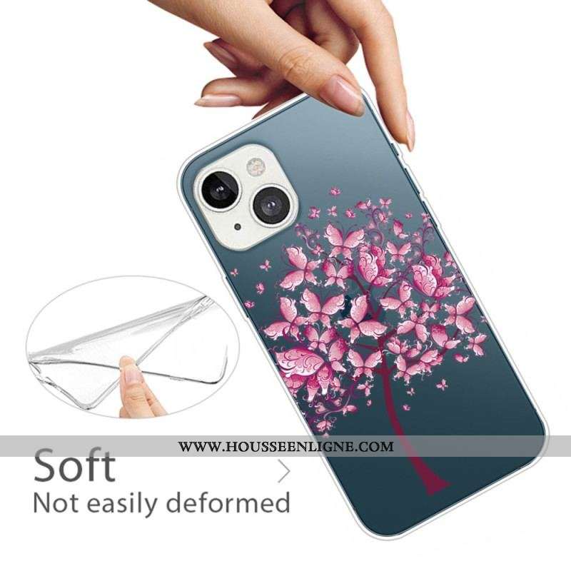 Coque iPhone 14 Plus Transparente Arbre à Papillons