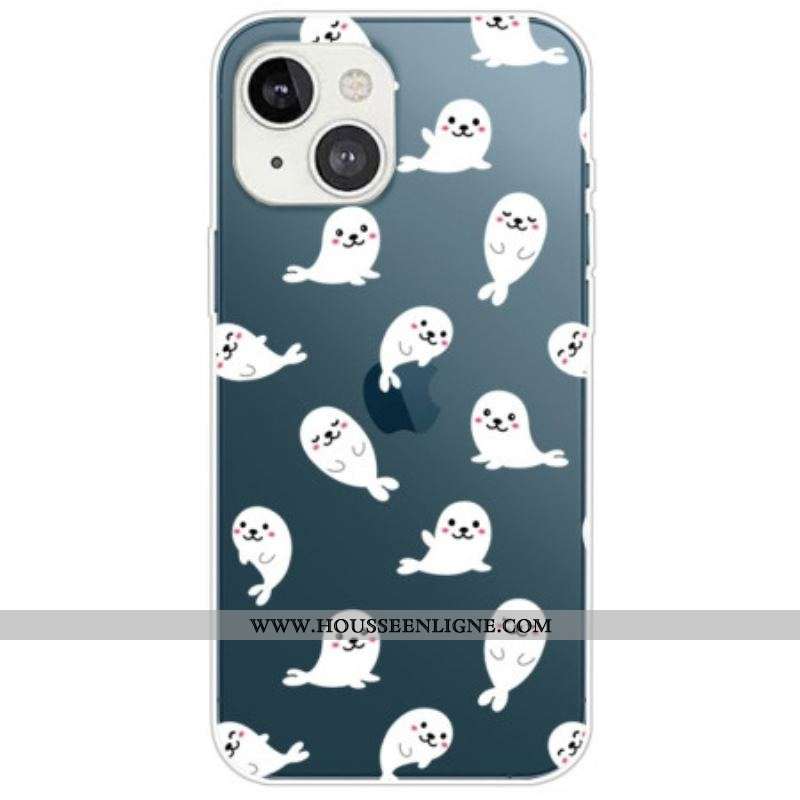 Coque iPhone 14 Plus Transparente Otaries Fun