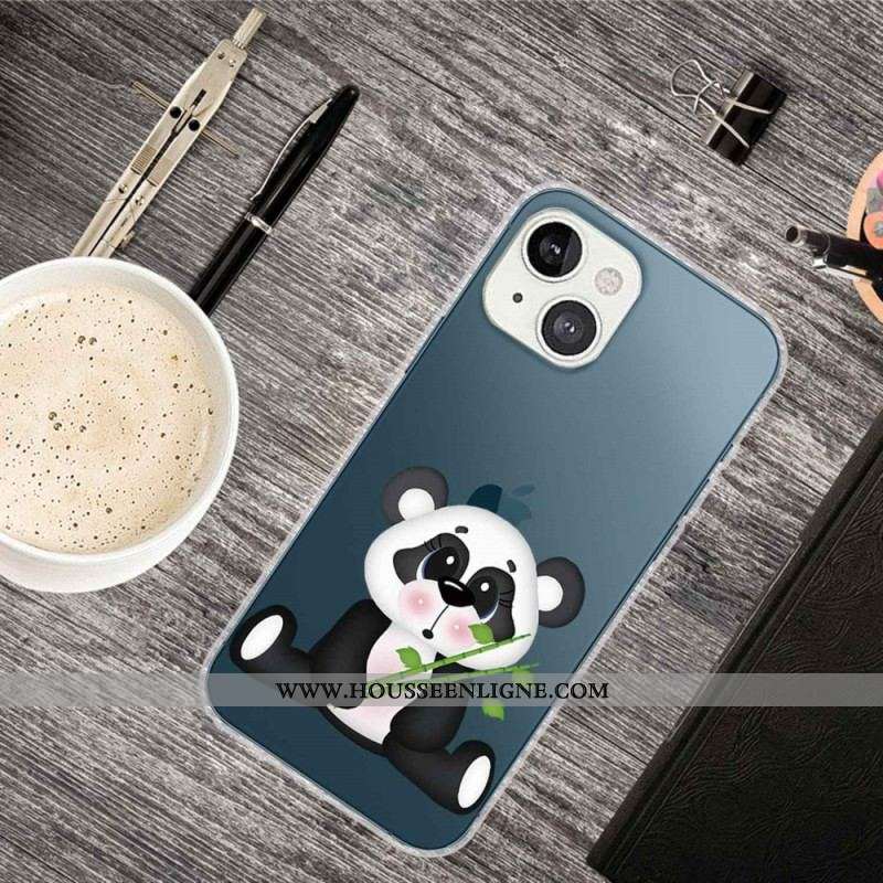 Coque iPhone 14 Plus Transparente Panda Triste