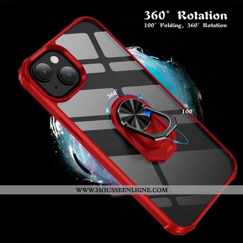 Coque iPhone 14 Plus Transparente avec Anneau-Support