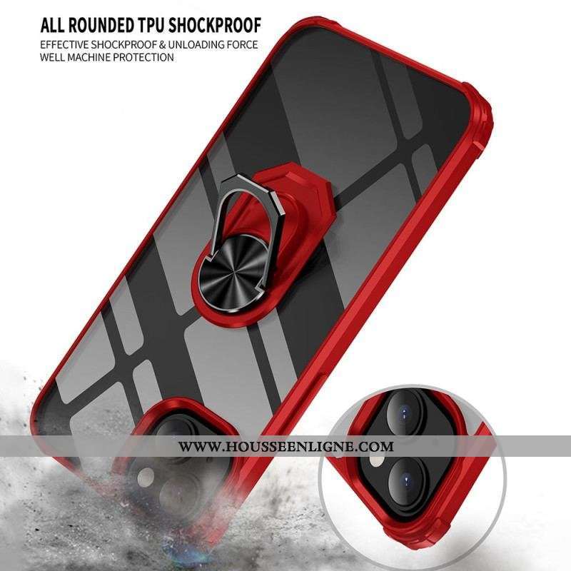 Coque iPhone 14 Plus Transparente avec Anneau-Support