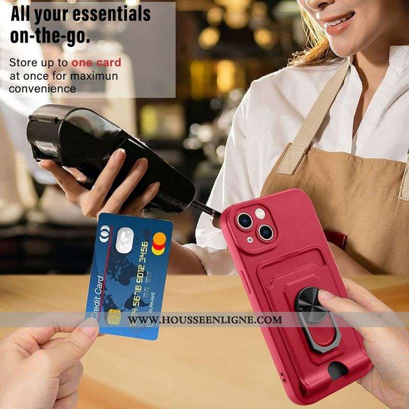 Coque iPhone 14 Plus à Cordon avec Porte-Carte et Anneau-Support