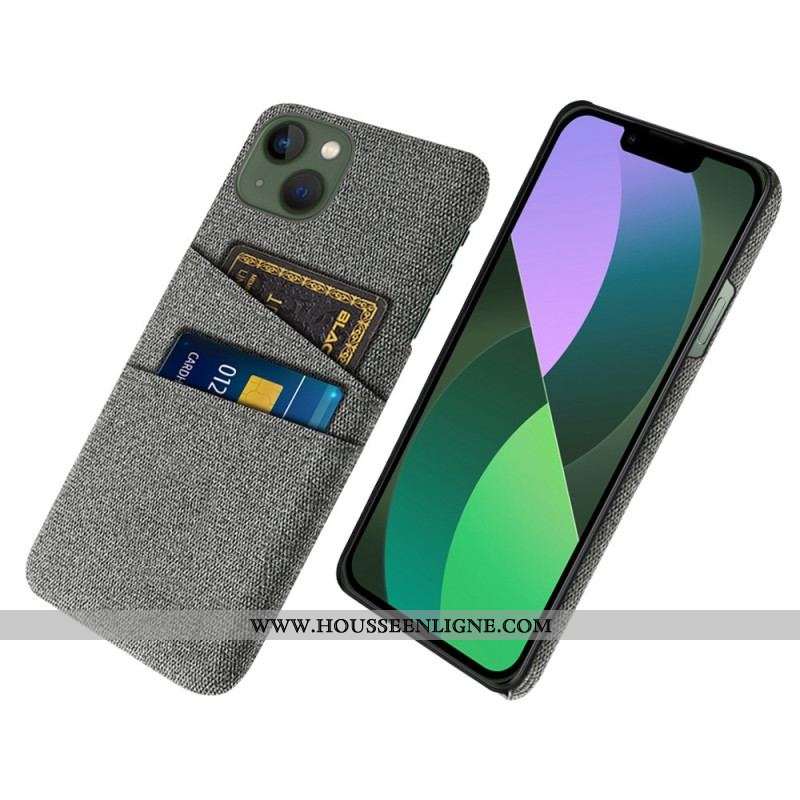 Coque iPhone 14 Porte-Cartes Tissu