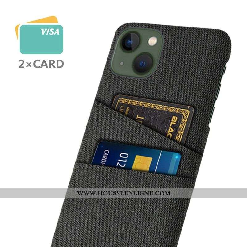 Coque iPhone 14 Porte-Cartes Tissu