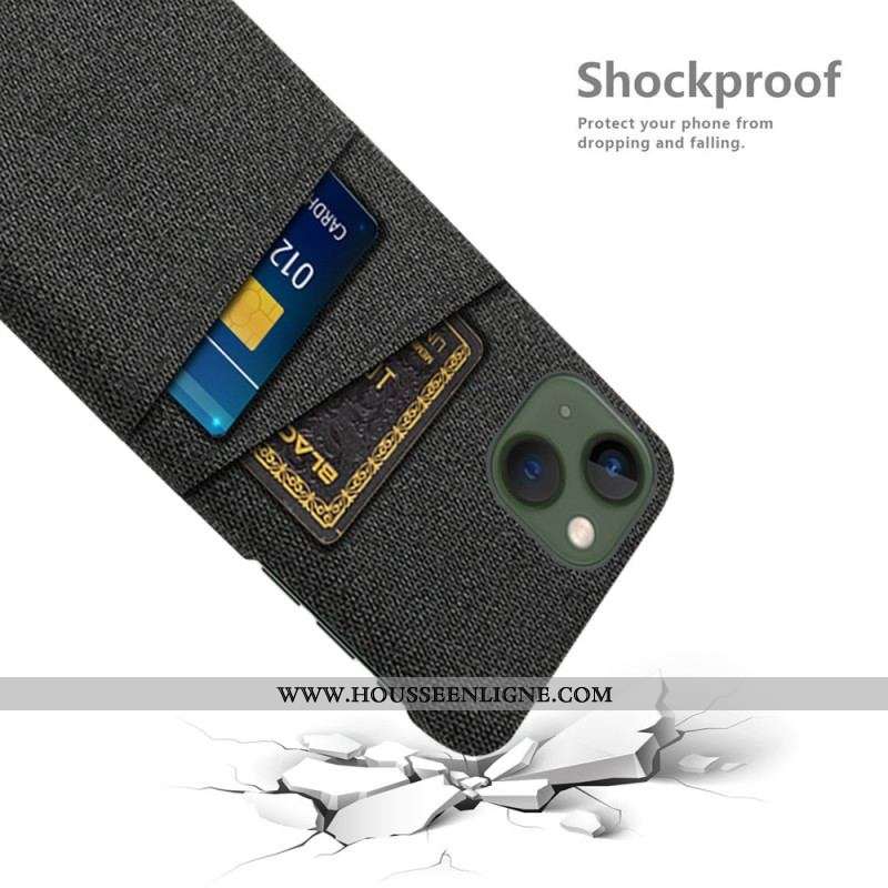 Coque iPhone 14 Porte-Cartes Tissu