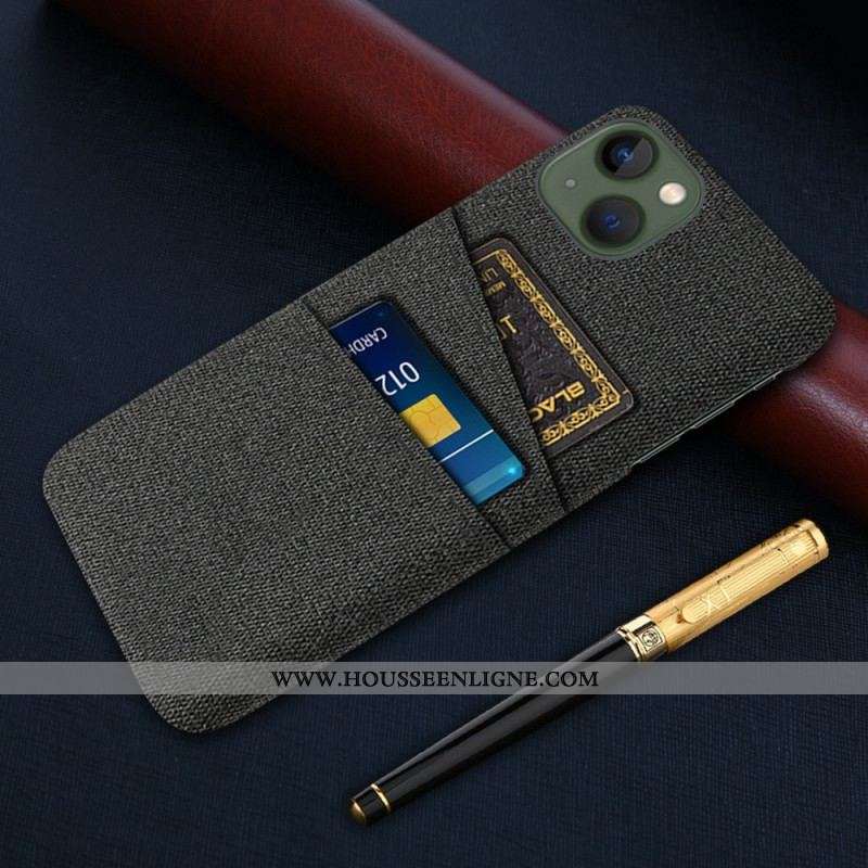 Coque iPhone 14 Porte-Cartes Tissu
