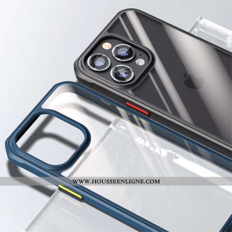 Coque iPhone 14 Pro Hybride Boutons Colorés
