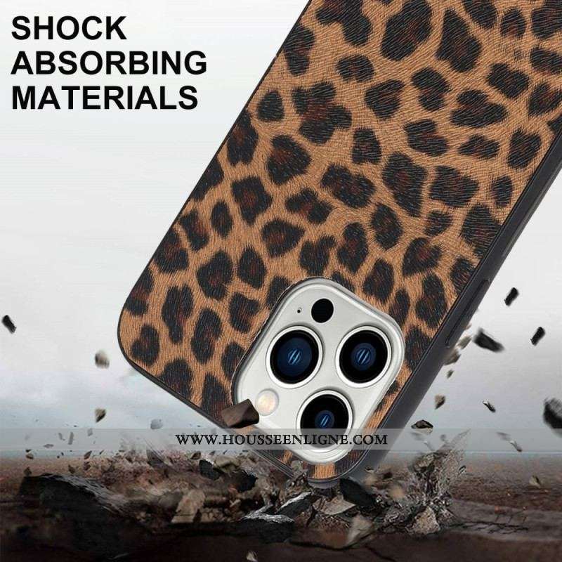 Coque iPhone 14 Pro Léopard avec Bandoulière