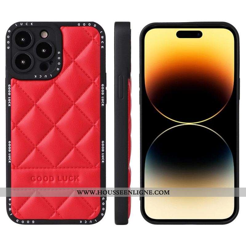 Coque iPhone 14 Pro Matelassée Good Luck