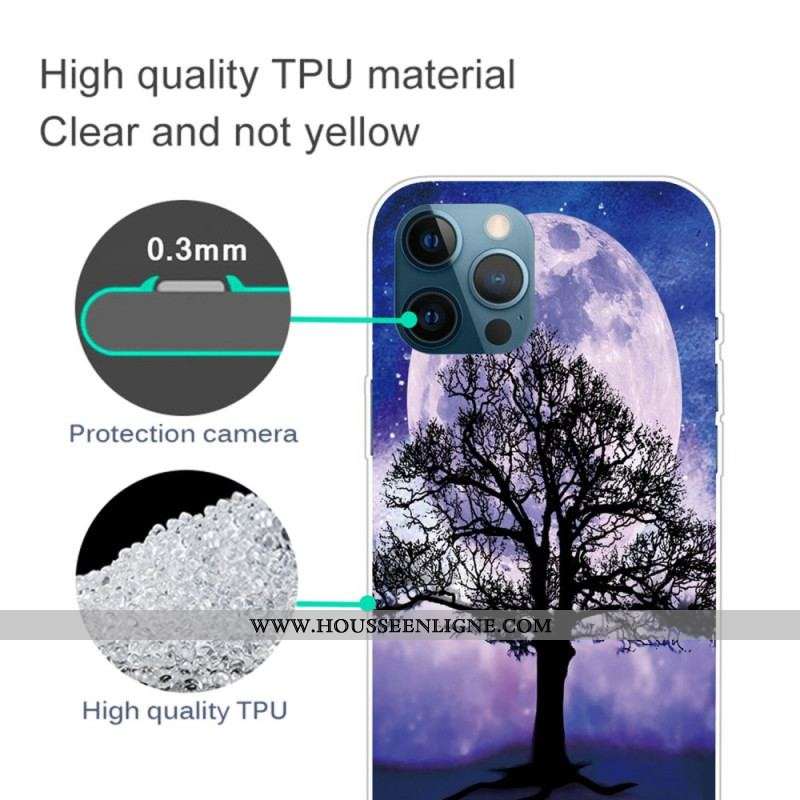 Coque iPhone 14 Pro Max Arbre sous la Lune