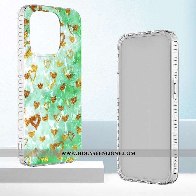 Coque iPhone 14 Pro Max Coeurs Stylés
