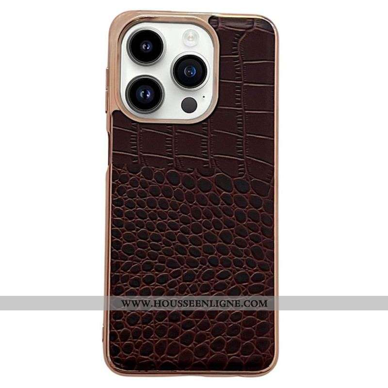 Coque iPhone 14 Pro Max Cuir Texture Crocodile