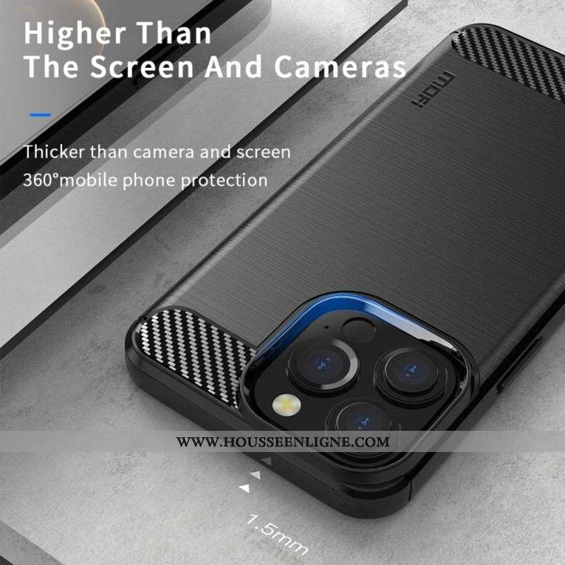 Coque iPhone 14 Pro Max Fibre Carbone Brossée MOFI