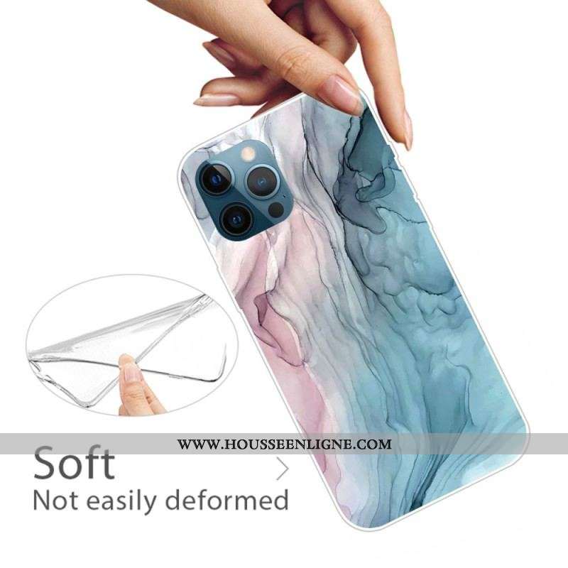 Coque iPhone 14 Pro Max Marbre Aquarelle