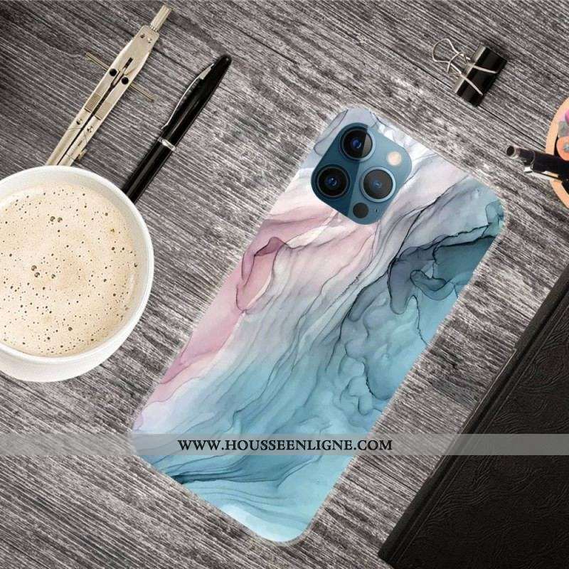 Coque iPhone 14 Pro Max Marbre Aquarelle