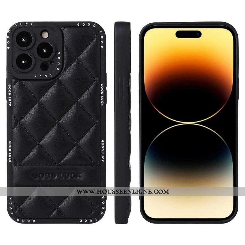 Coque iPhone 14 Pro Max Matelassée Good Luck