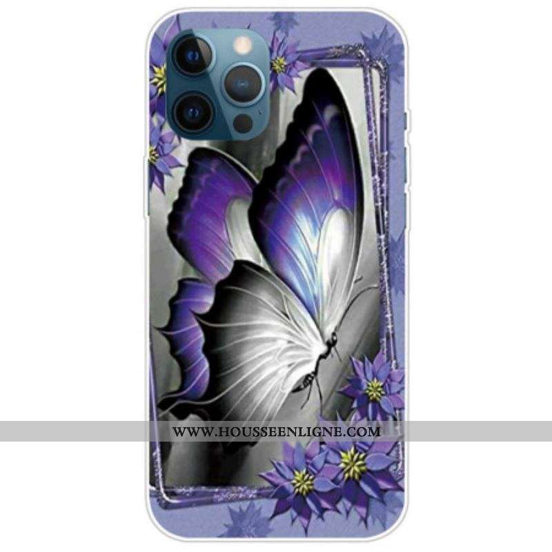 Coque iPhone 14 Pro Max Papillon Violet