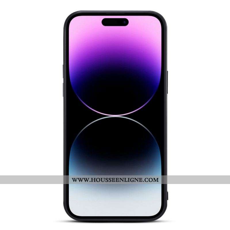Coque iPhone 14 Pro Max Porte-Carte avec Sangle Support Croco
