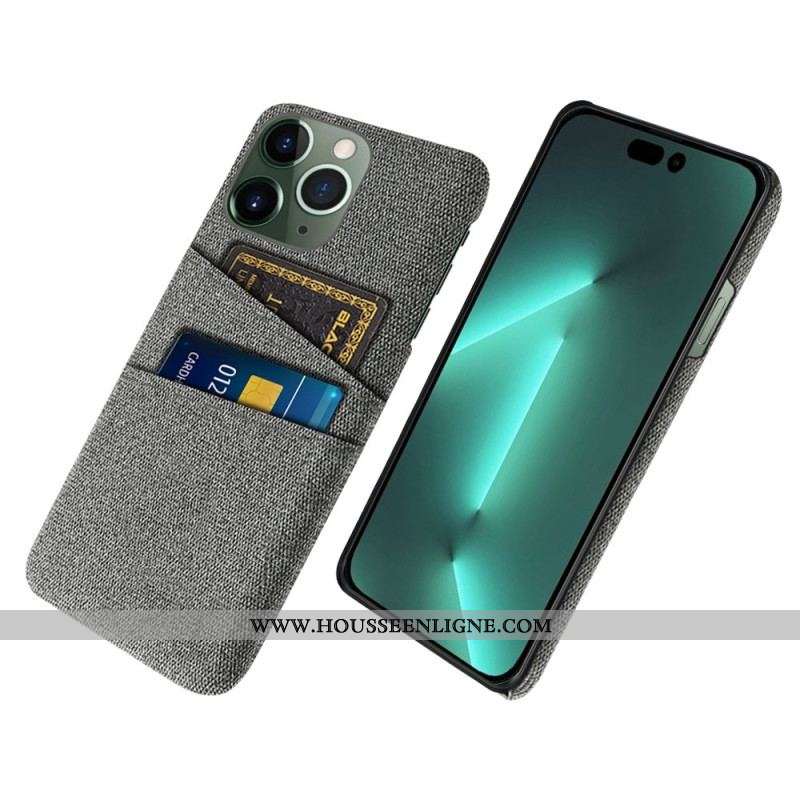 Coque iPhone 14 Pro Max Porte-Cartes Tissu