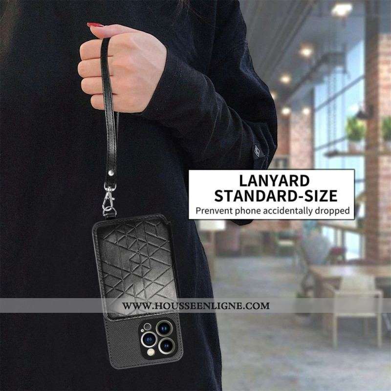 Coque iPhone 14 Pro Max Portefeuille et Lanière