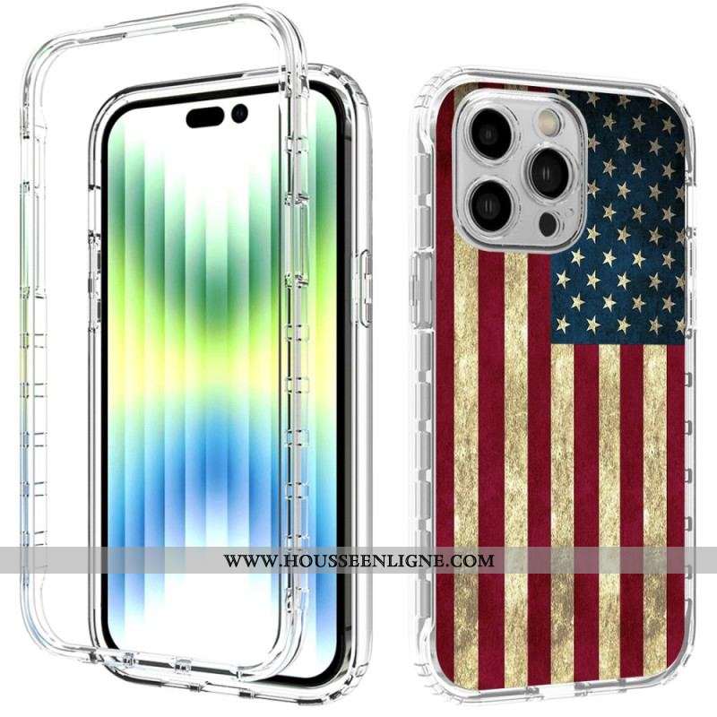 Coque iPhone 14 Pro Max Renforcée Drapeau Américain