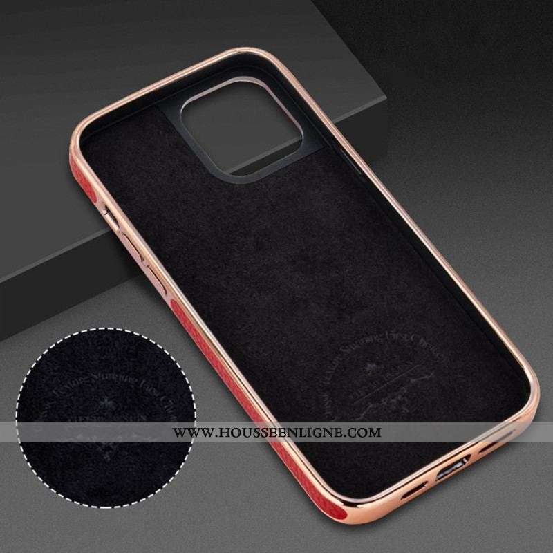 Coque iPhone 14 Pro Max Simili Cuir Litchi VIETAO