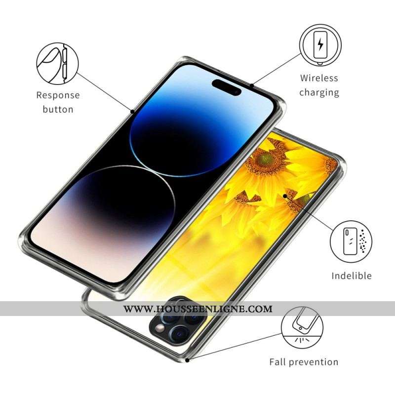 Coque iPhone 14 Pro Max Tournesols Intenses