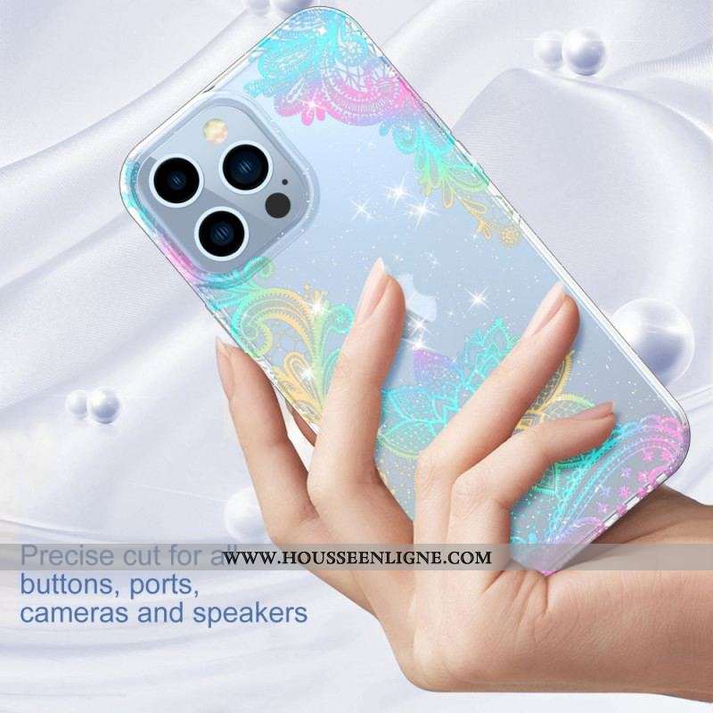 Coque iPhone 14 Pro Max Transparente Fleurs