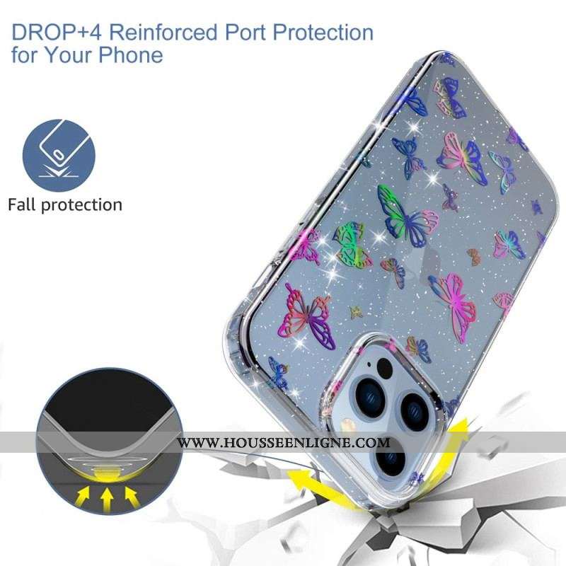 Coque iPhone 14 Pro Max Transparente Papillons