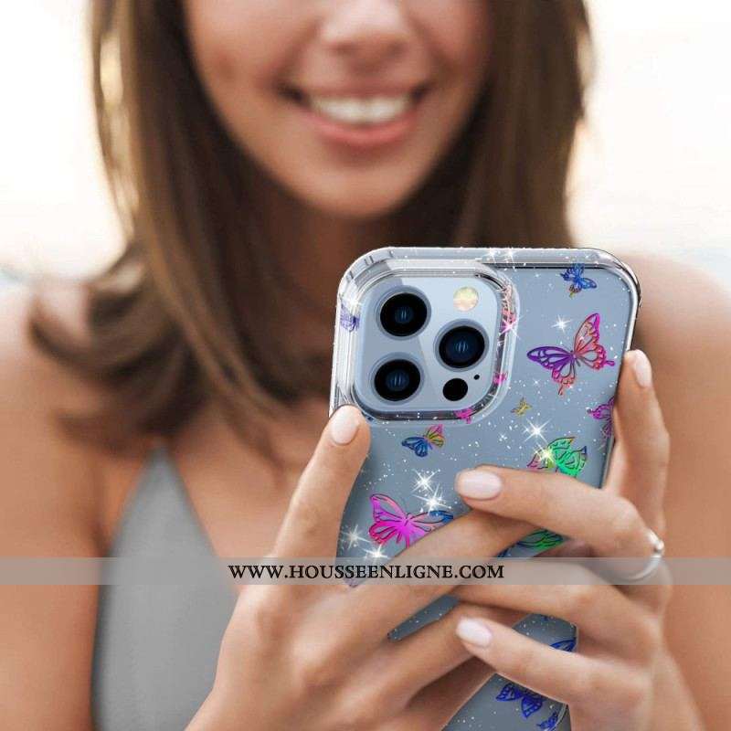 Coque iPhone 14 Pro Max Transparente Papillons