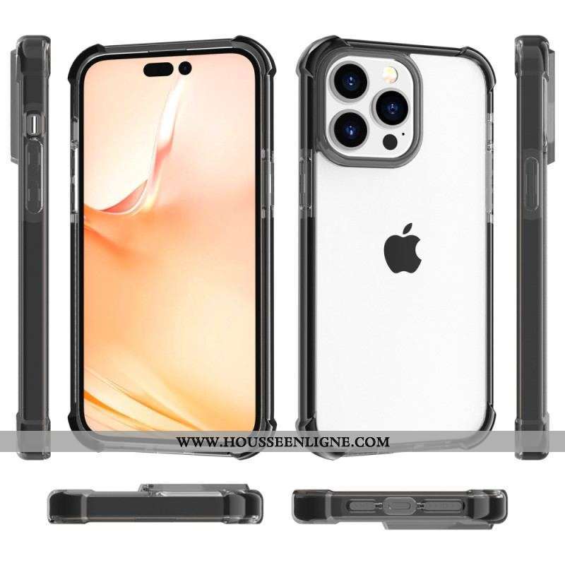 Coque iPhone 14 Pro Max Transparente Rebords Colorés