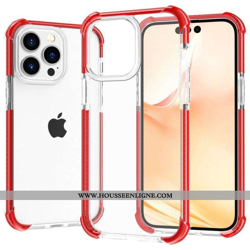 Coque iPhone 14 Pro Max Transparente Rebords Colorés