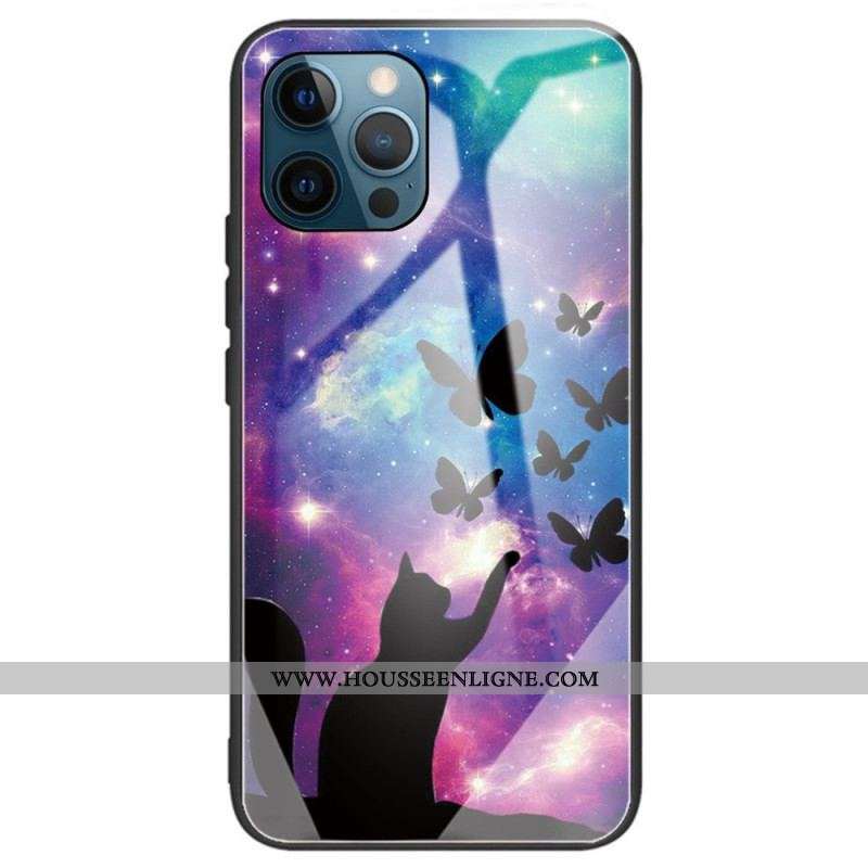 Coque iPhone 14 Pro Max Verre Trempé Chat aux Étoiles