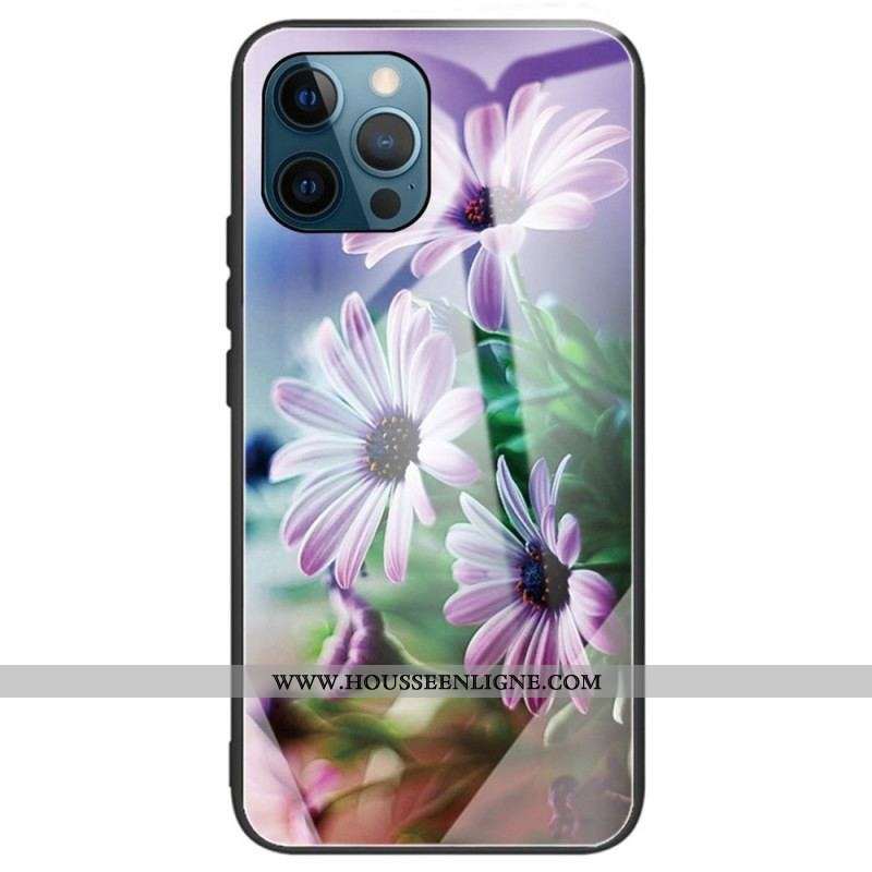 Coque iPhone 14 Pro Max Verre Trempé Fleurs