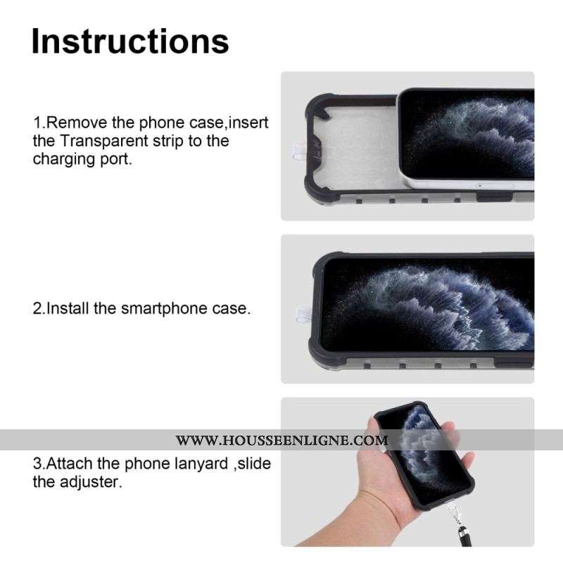 Coque iPhone 14 Pro Max à Cordon Nid d'abeille