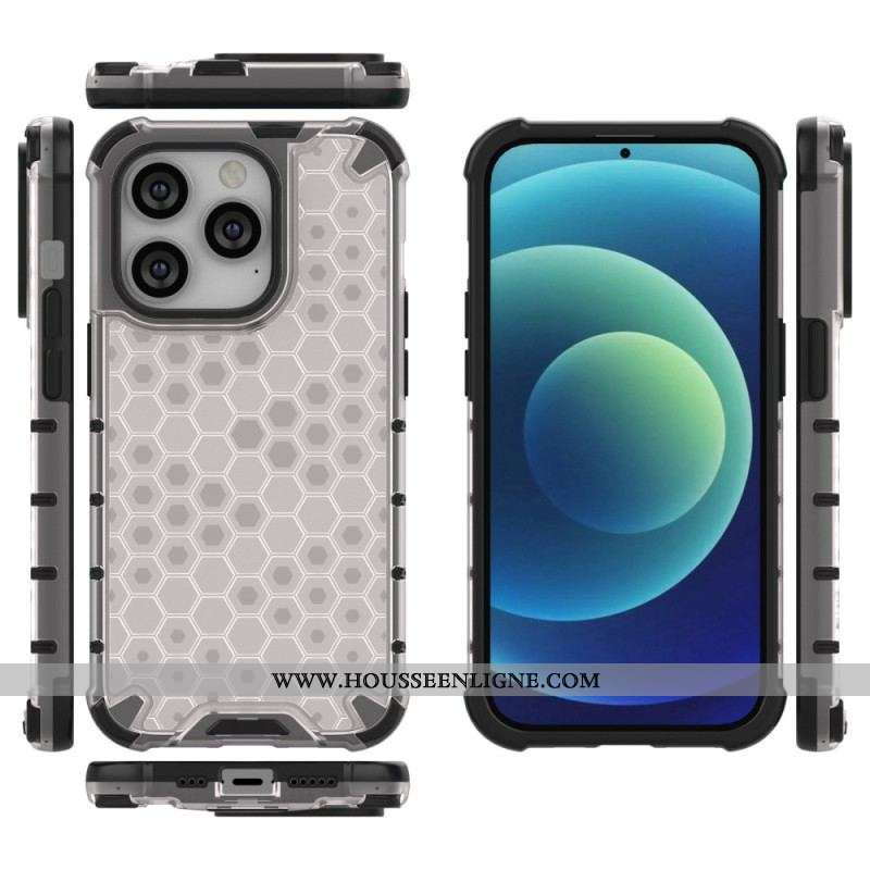 Coque iPhone 14 Pro Max à Cordon Nid d'abeille